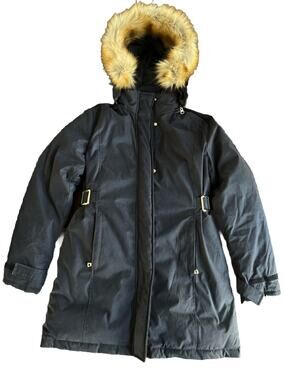 Spire Waterproof Parka Jacket Womens Medium M Black Faux Fur Hood Winter Coat